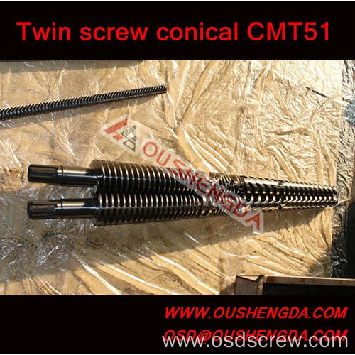 Conical twin screw barrel for PVC pipeline extruder extrusion machine 80/156 65/132 55/110 50/105 ZHOUSHAN MANUFACTURER